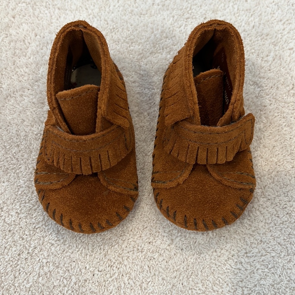 Minnetonka Genuine Suede Leather Baby Moccasins
